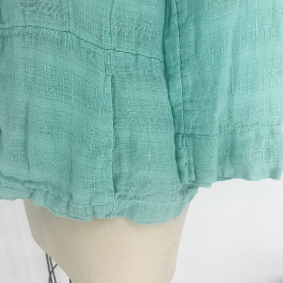 Eileen Fisher Linen Blazer Jacket size Medium Aqua Blue/Mint Green - Picture 7 of 10